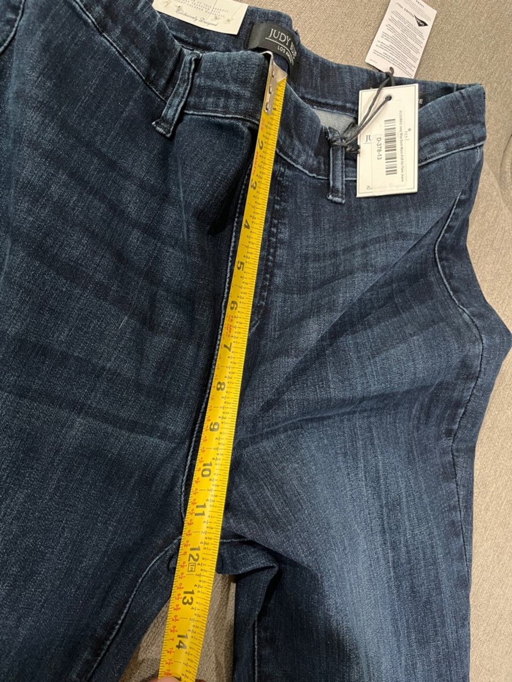 Judy Blue Pull On Super Flare Jeans Deep Blue Size 13/31 - Picture 7 of 10